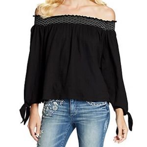 Jessica Simpson Black Marlena Off The Shoulder Top
